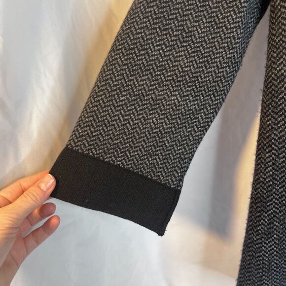 Benedetta B Cape Cardigan Merino Wool Blend Tweed Look Chevron Size Small - Picture 5 of 10